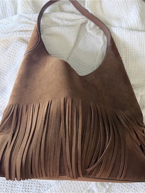 Coach Brown Suede Fringe Shoulder Bag - Picture 2 of 6